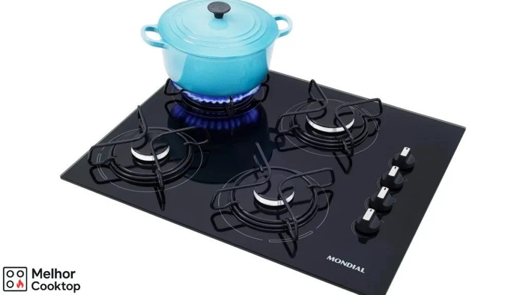 Cooktop a Gás com 4 Bocas Queimadores com Mesa de Vidro Temperado Mondial CTG-01